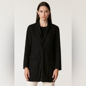 Nili Lotan Cotton and Linen Blend Long Line Jacket